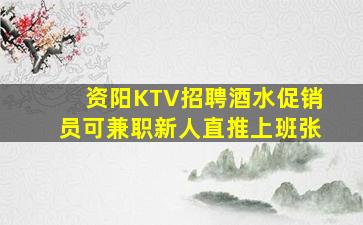 资阳KTV招聘酒水促销员可兼职新人直推上班张